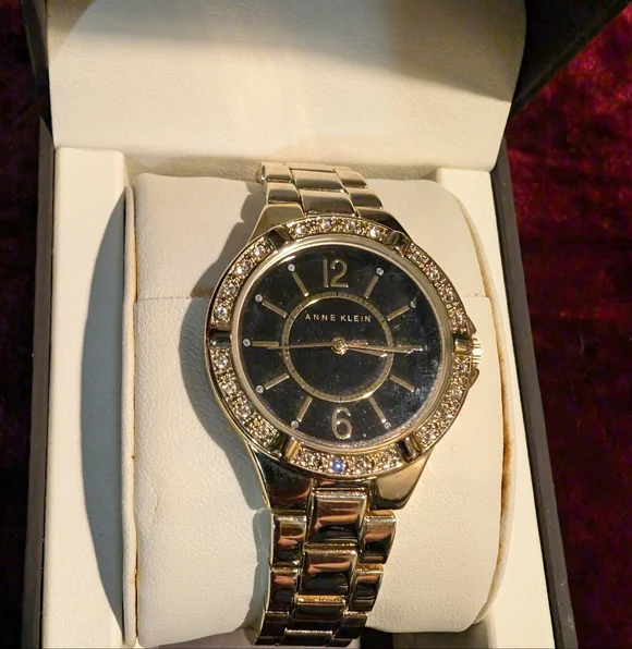 Anne Klein Black Dial Silver Bracelet Watch - Picture 3 of 7